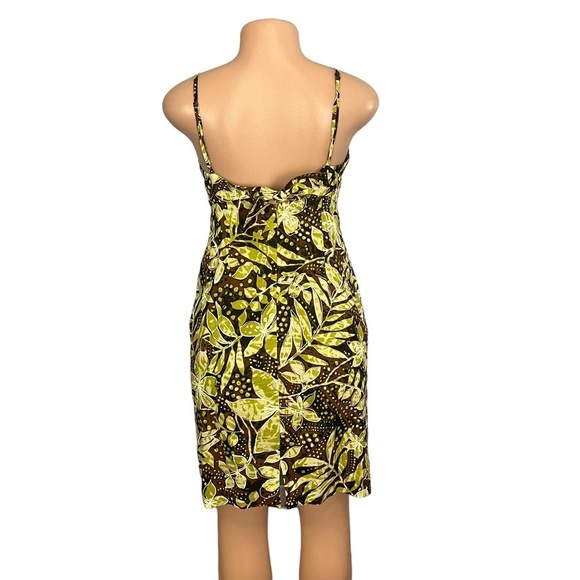 Muse Boston Proper Tropical Print Green and Brown Mini Dress - Picture 8 of 9